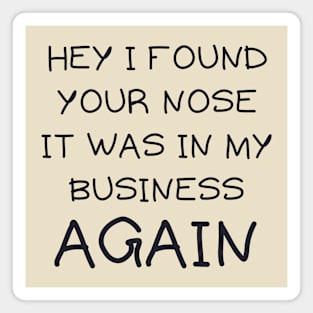 Hey i found your nose Magnet